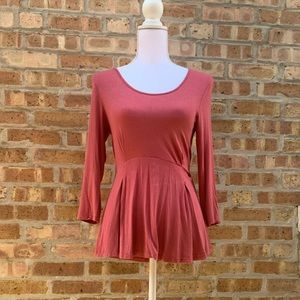 SAMANTHA SCOOP NECK PEPLUM TOP